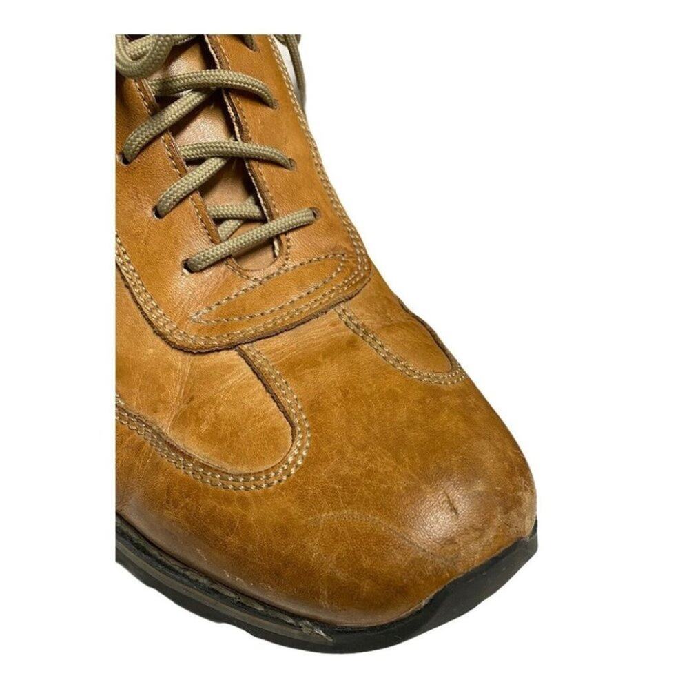 Franco Fortini Leather casual Shoes tan brown lace up made in Italy sz 13 M - Picture 5 of 8